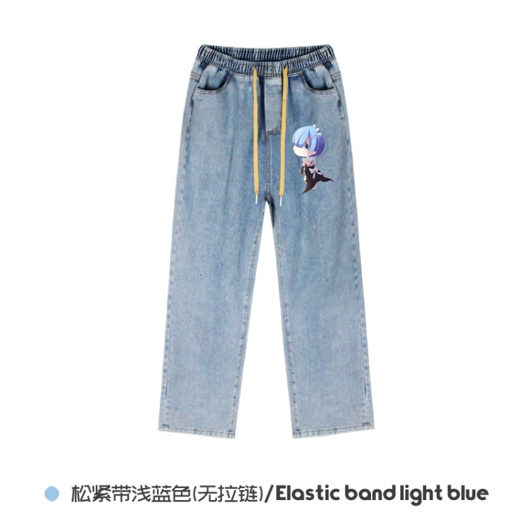 Re:Zero kara Hajimeru Isekai Seikatsu Elasticated No-Zip Denim Trousers from M to 3XL  NZCK02-4