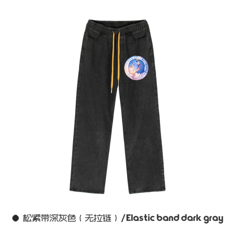 Re:Zero kara Hajimeru Isekai Seikatsu Elasticated No-Zip Denim Trousers from M to 3XL  NZCK01-10