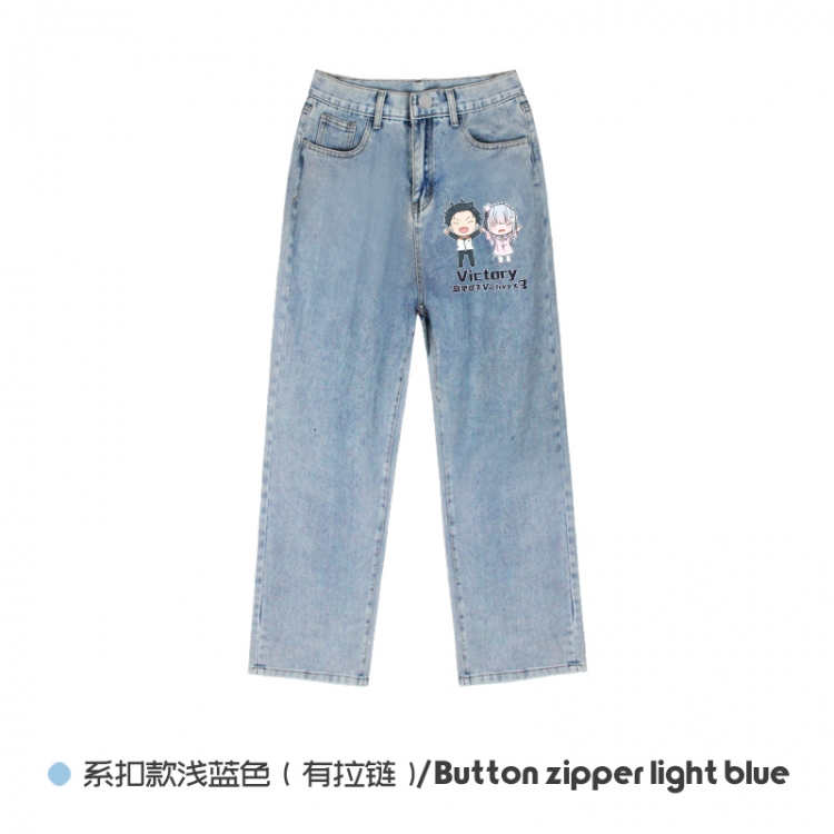 Re:Zero kara Hajimeru Isekai Seikatsu Elasticated No-Zip Denim Trousers from M to 3XL  NZCK03-6