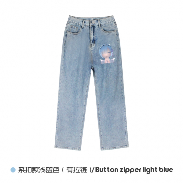 Re:Zero kara Hajimeru Isekai Seikatsu Elasticated No-Zip Denim Trousers from M to 3XL  NZCK03-7