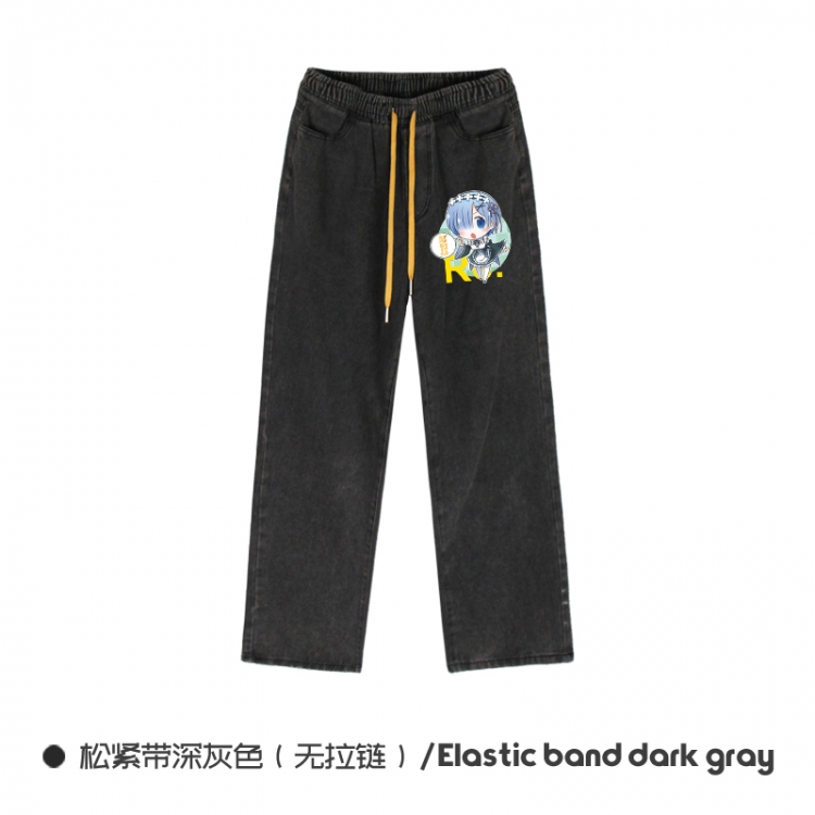 Re:Zero kara Hajimeru Isekai Seikatsu Elasticated No-Zip Denim Trousers from M to 3XL  NZCK01-1