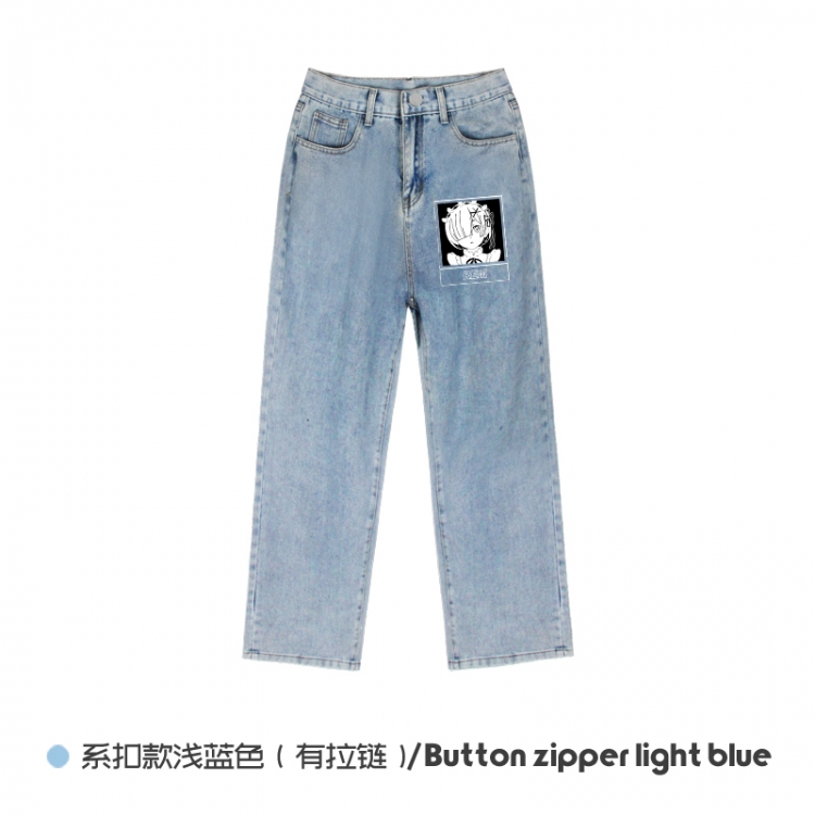 Re:Zero kara Hajimeru Isekai Seikatsu Elasticated No-Zip Denim Trousers from M to 3XL  NZCK03-11