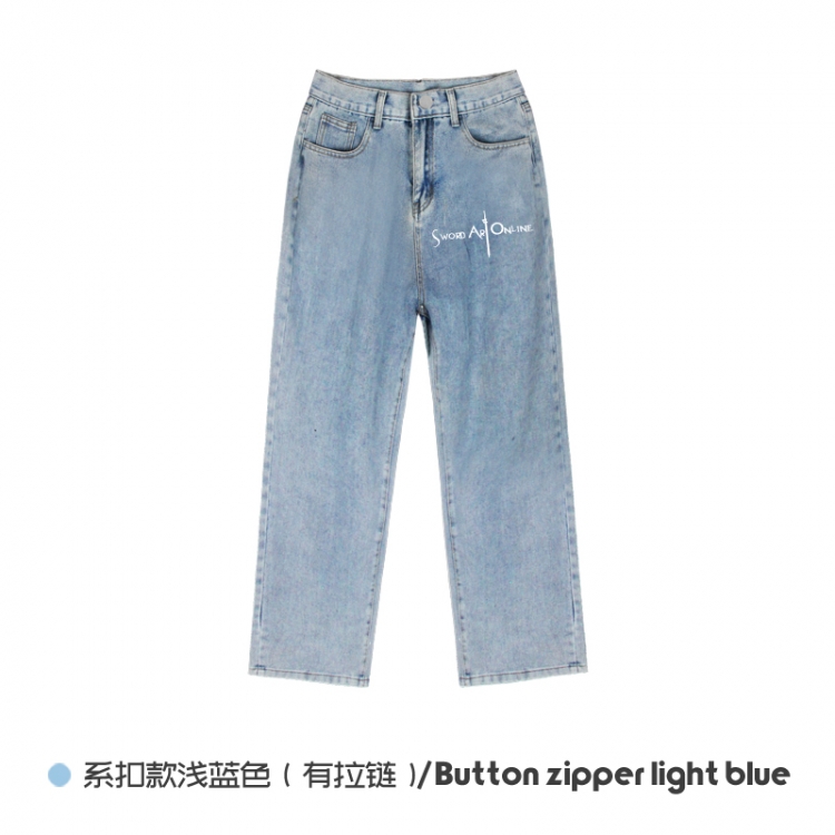 Sword Art Online Elasticated No-Zip Denim Trousers from M to 3XL  NZCK03-4