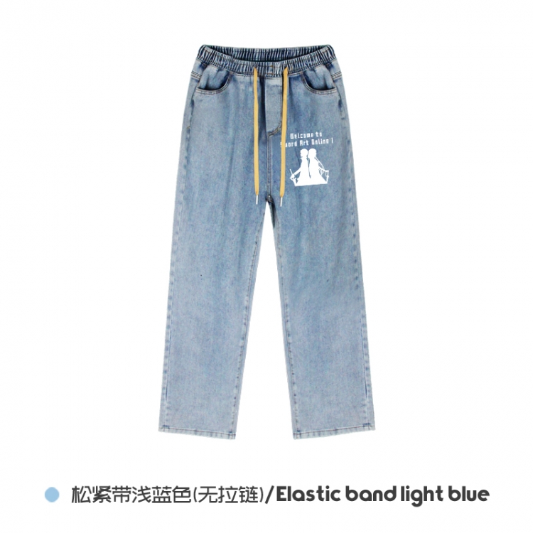 Sword Art Online Elasticated No-Zip Denim Trousers from M to 3XL  NZCK02-9