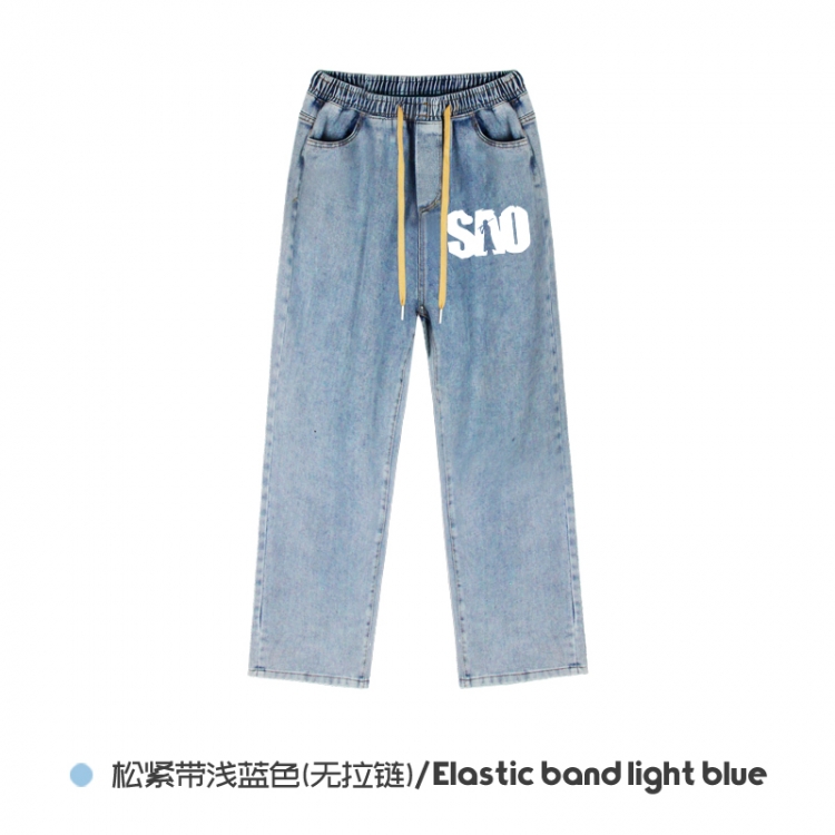 Sword Art Online Elasticated No-Zip Denim Trousers from M to 3XL NZCK02-3