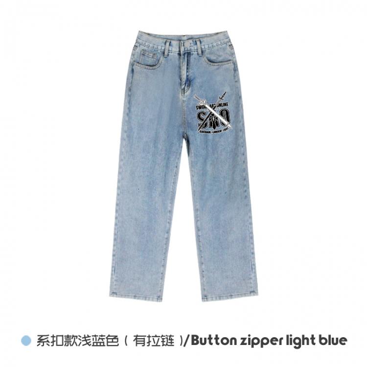 Sword Art Online Elasticated No-Zip Denim Trousers from M to 3XL NZCK03-7