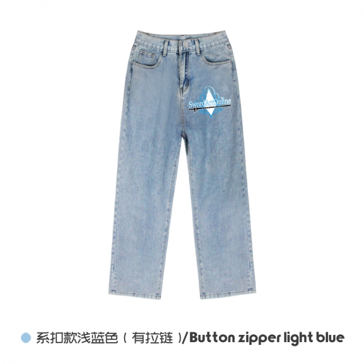 Sword Art Online Elasticated No-Zip Denim Trousers from M to 3XL  NZCK03-6