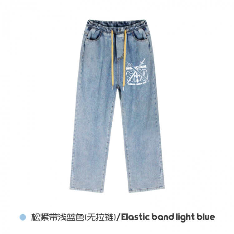 Sword Art Online Elasticated No-Zip Denim Trousers from M to 3XL NZCK02-13