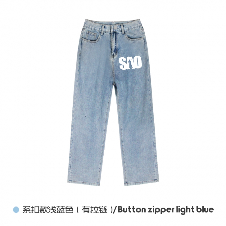 Sword Art Online Elasticated No-Zip Denim Trousers from M to 3XL NZCK03-3