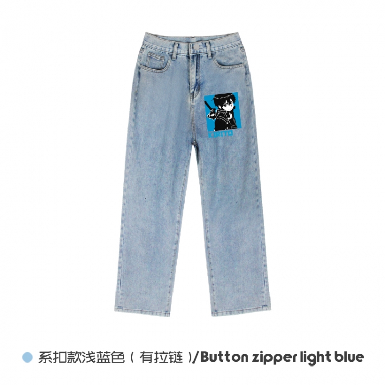 Sword Art Online Elasticated No-Zip Denim Trousers from M to 3XL  NZCK03-1