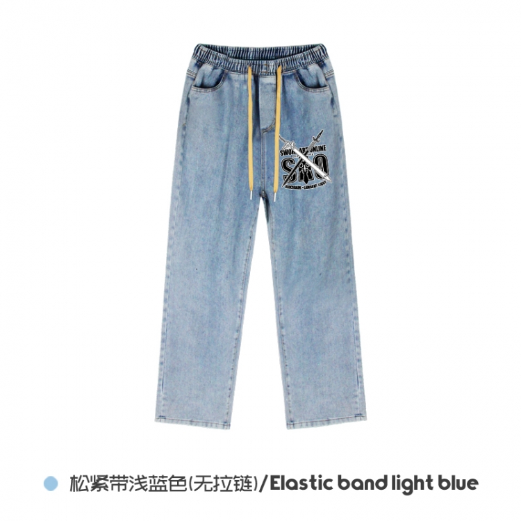 Sword Art Online Elasticated No-Zip Denim Trousers from M to 3XL NZCK02-7