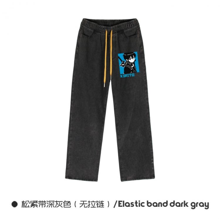 Sword Art Online Elasticated No-Zip Denim Trousers from M to 3XL  NZCK01-1