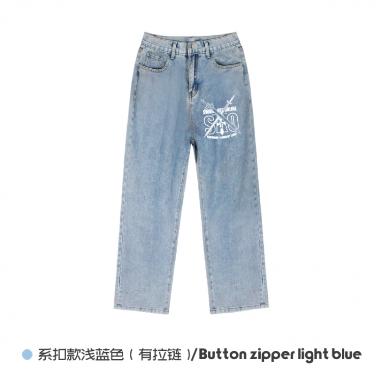 Sword Art Online Elasticated No-Zip Denim Trousers from M to 3XL  NZCK03-13