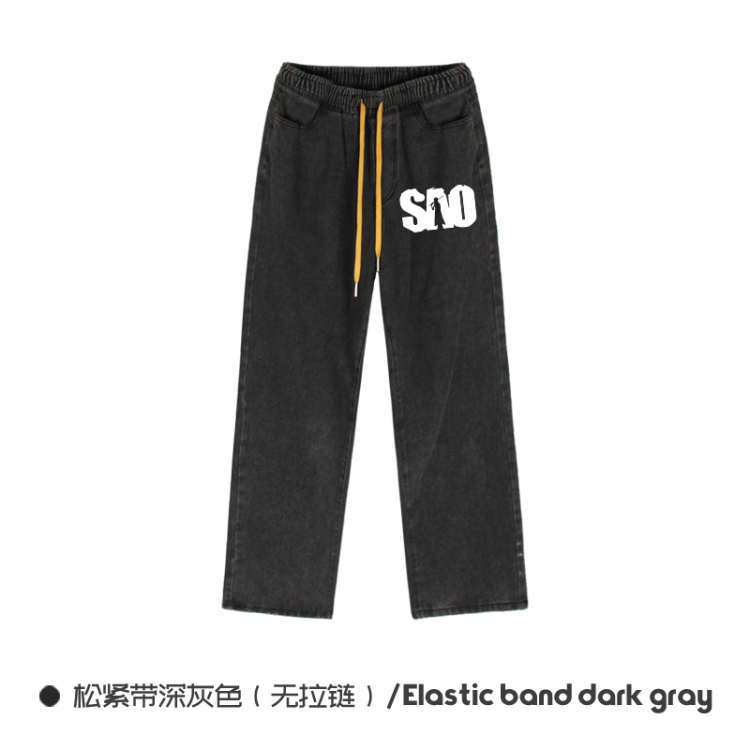 Sword Art Online Elasticated No-Zip Denim Trousers from M to 3XL NZCK01-3