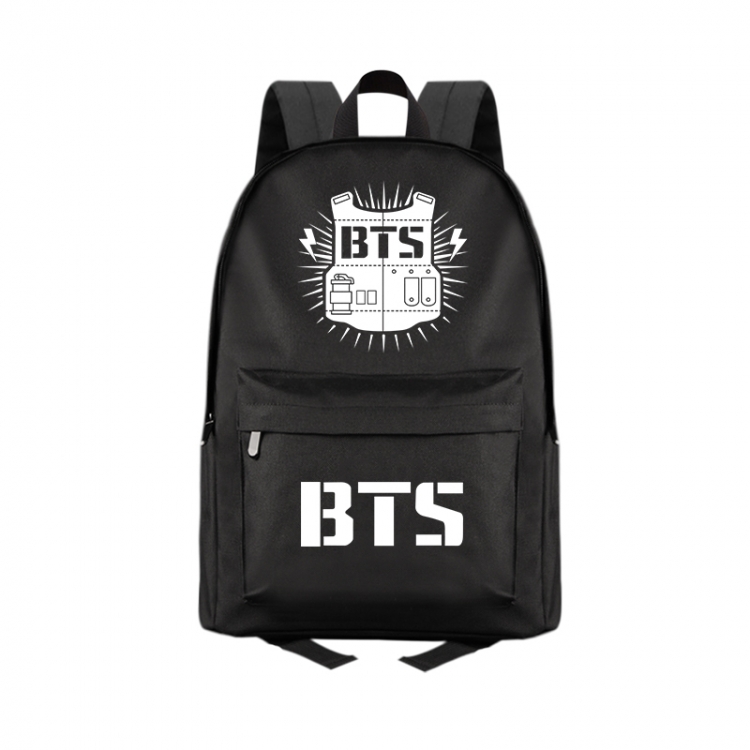 BTS Anime Print Zipper Canvas Multifunctional Storage Bag Backpack 41X29X16cm