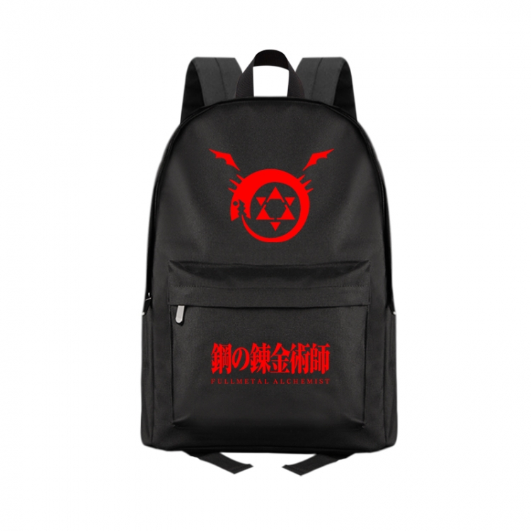 Fullmetal Alchemist Anime Print Zipper Canvas Multifunctional Storage Bag Backpack 41X29X16cm