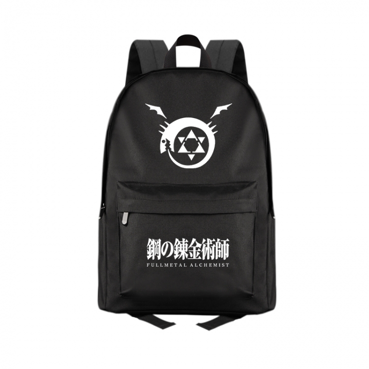 Fullmetal Alchemist Anime Print Zipper Canvas Multifunctional Storage Bag Backpack 41X29X16cm