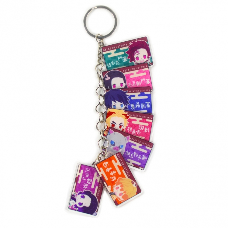 Demon Slayer Kimets  Anime Peripheral Acrylic Keychain Keyring Pendant price for 5 pcs style A