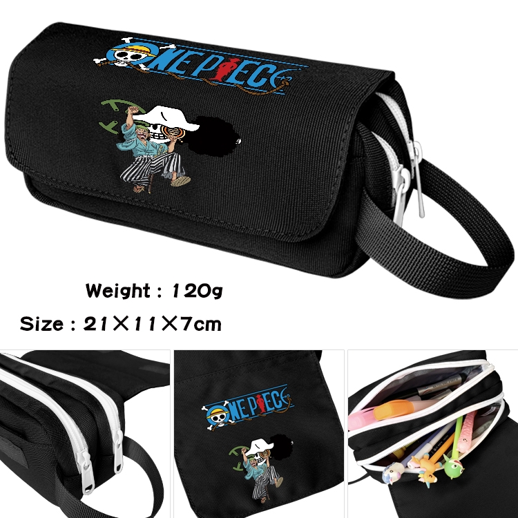 One Piece Anime Multifunctional Waterproof Canvas Portable Pencil Bag Cosmetic Bag 20x11x7cm