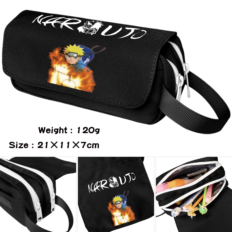  Naruto  Anime Multifunctional Waterproof Canvas Portable Pencil Bag Cosmetic Bag 20x11x7cm