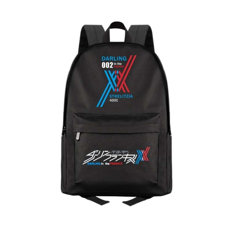 DARLING in the FRANX Anime Print Zipper Canvas Multifunctional Storage Bag Backpack 41X29X16cm