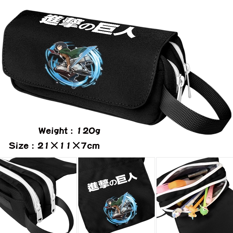 Shingeki no Kyojin Anime Multifunctional Waterproof Canvas Portable Pencil Bag Cosmetic Bag 20x11x7cm