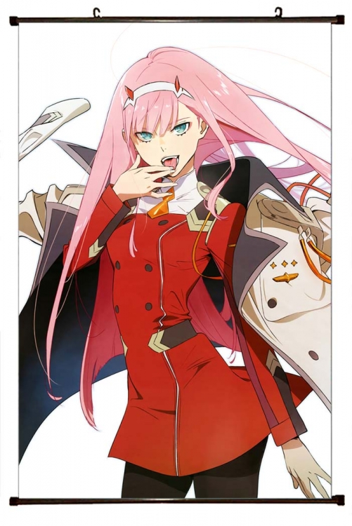 DARLING in the FRANX Anime black Plastic rod Cloth painting Wall Scroll 60X90CM  G2-42