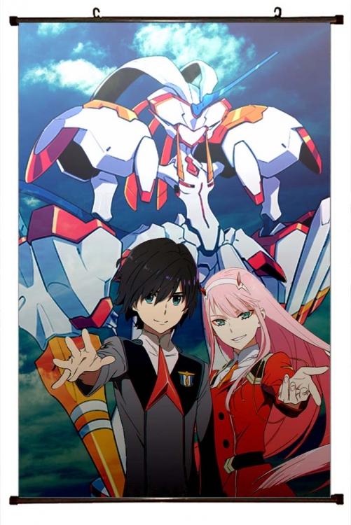 DARLING in the FRANX Anime black Plastic rod Cloth painting Wall Scroll 60X90CM  G2-27