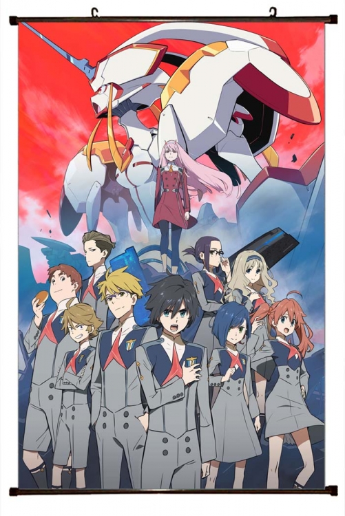 DARLING in the FRANX Anime black Plastic rod Cloth painting Wall Scroll 60X90CM  G2-22