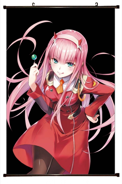 DARLING in the FRANX Anime black Plastic rod Cloth painting Wall Scroll 60X90CM  G2-51