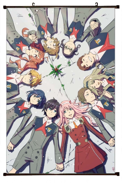 DARLING in the FRANX Anime black Plastic rod Cloth painting Wall Scroll 60X90CM G2-12