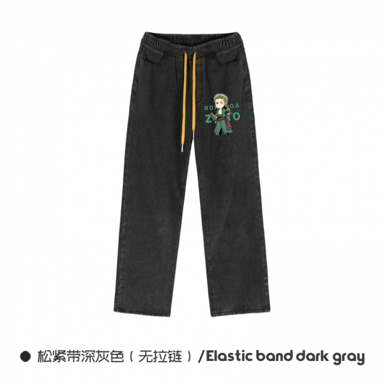 One Piece Elasticated No-Zip Denim Trousers from M to 3XL  NZCK01-6