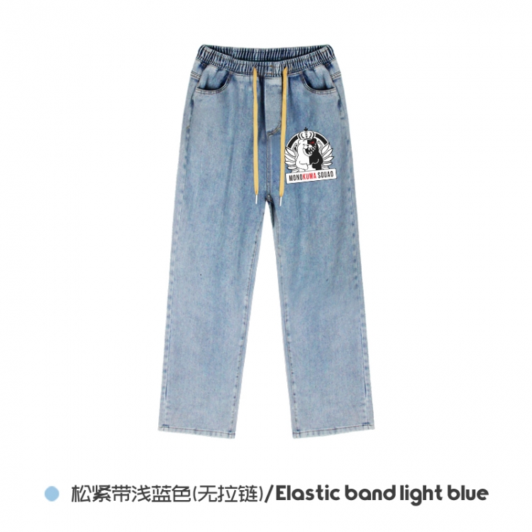 Dangan-Ronpa  Elasticated No-Zip Denim Trousers from M to 3XL NZCK02-4