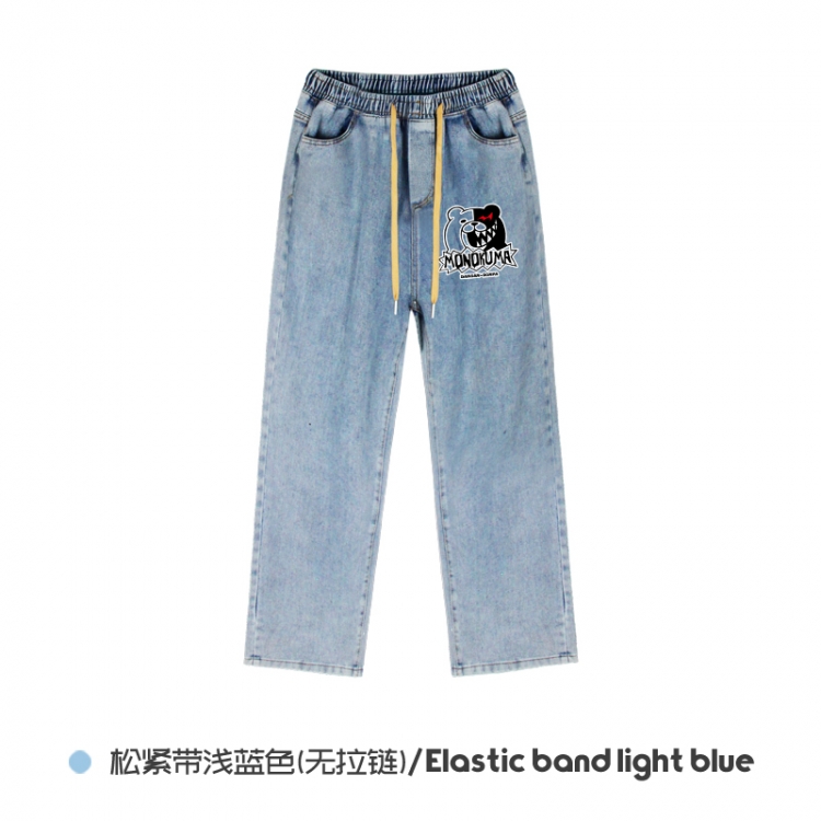 Dangan-Ronpa  Elasticated No-Zip Denim Trousers from M to 3XL  NZCK02-7