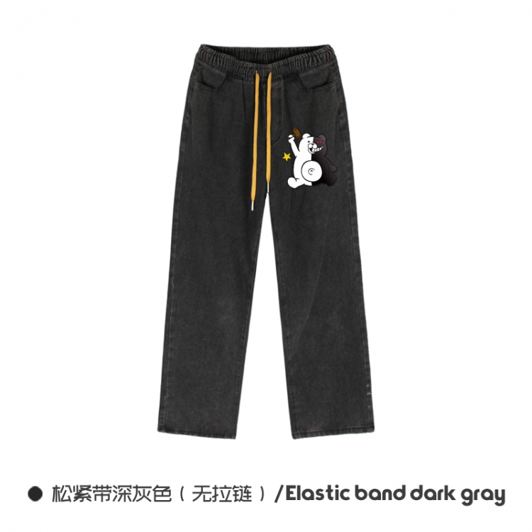 Dangan-Ronpa  Elasticated No-Zip Denim Trousers from M to 3XL  NZCK01-3