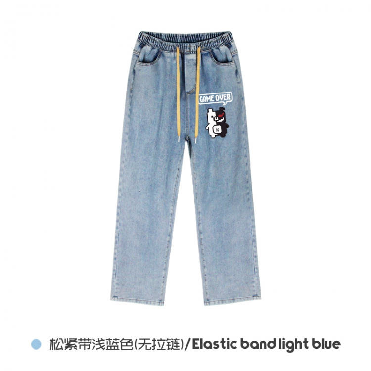 Dangan-Ronpa  Elasticated No-Zip Denim Trousers from M to 3XL  NZCK02-1