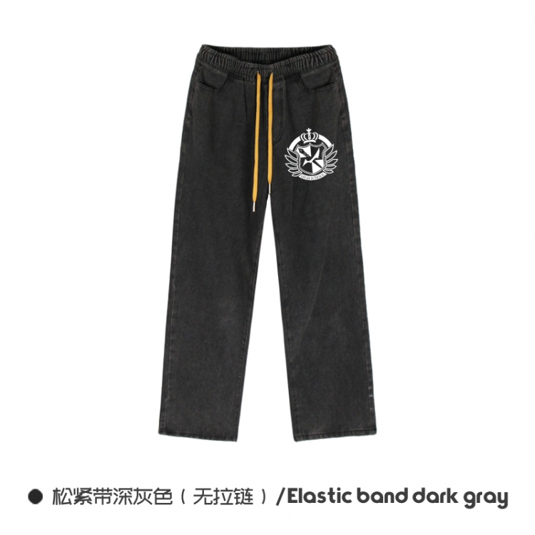 Dangan-Ronpa  Elasticated No-Zip Denim Trousers from M to 3XL NZCK01-11
