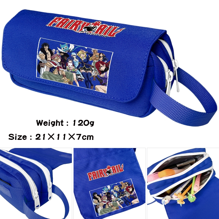  Fairy tail Anime Multifunctional Waterproof Canvas Portable Pencil Bag Cosmetic Bag 20x11x7cm