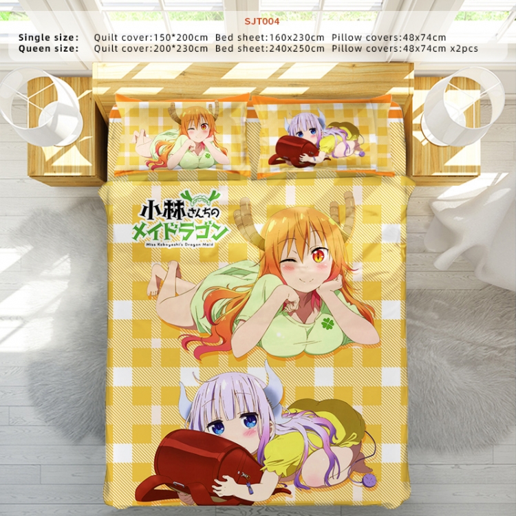 Miss Kobayashis Dragon Maid Anime Four Piece Set 1.5-1.8 Bed 2 Pillowcases 48x74 Quilt Cover 200x230 Sheet 240x250 SJT00