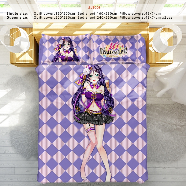lovelive  Anime Four Piece Set 1.5-1.8 Bed 2 Pillowcases 48x74 Quilt Cover 200x230 Sheet 240x250 SJT005