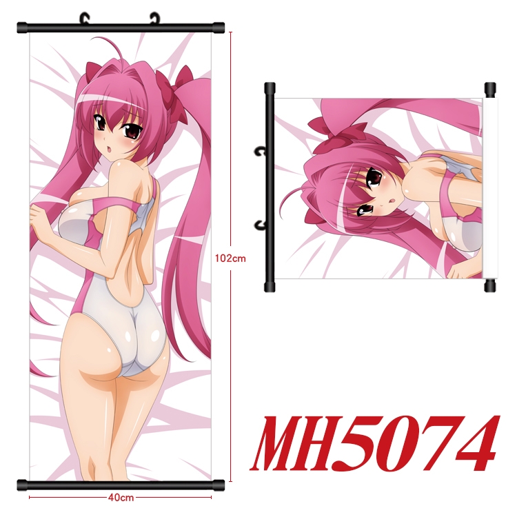 super idol cat bell Anime black Plastic rod Cloth painting Wall Scroll 40X102CM MH5074