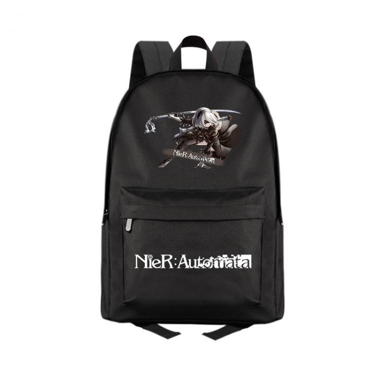 Nier:Automata Anime Print Zipper Canvas Multifunctional Storage Bag Backpack 41X29X16cm