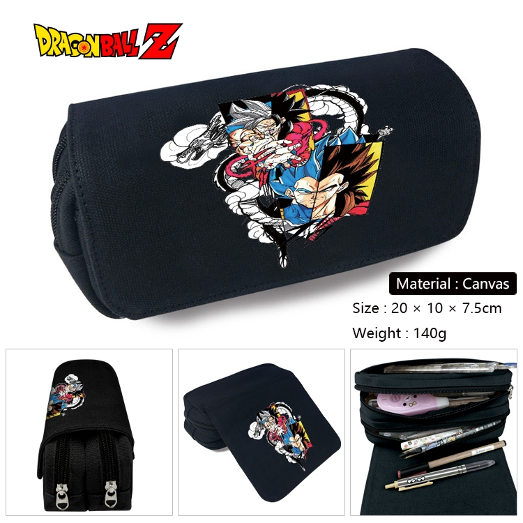 Death note Anime Multi-Function Double Zipper Canvas Cosmetic Bag Pen Case 20x10x7.5cm