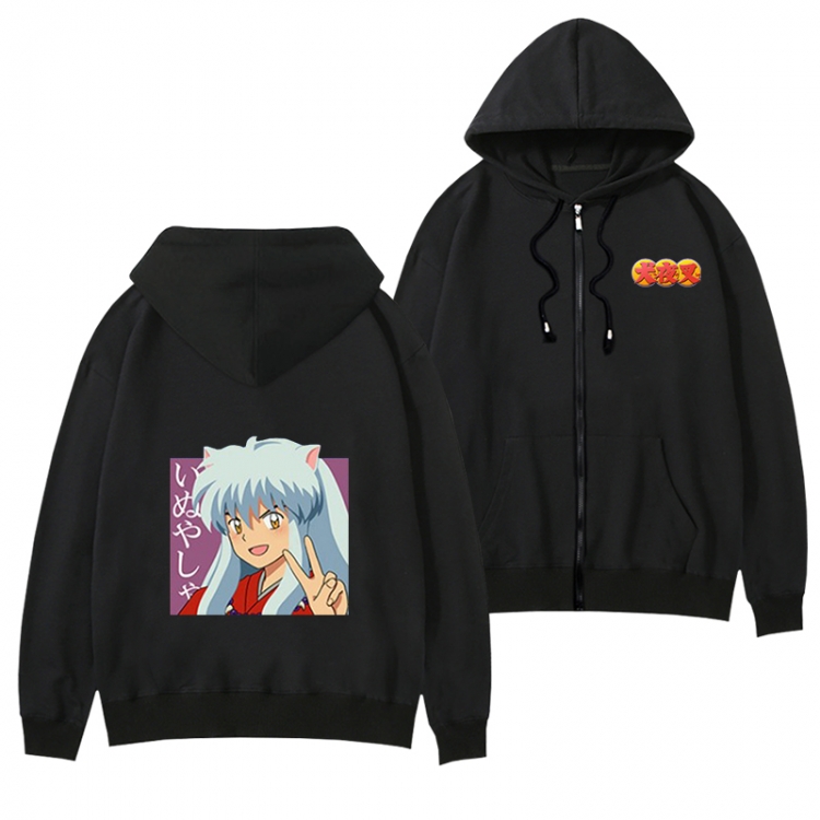 Inuyasha anime zipper sweater thick coat from S to 3XL