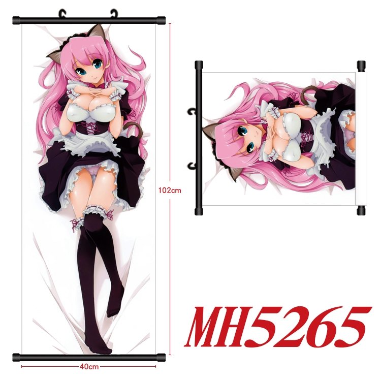 East Anime black Plastic rod Cloth painting Wall Scroll 40X102CM MH5265