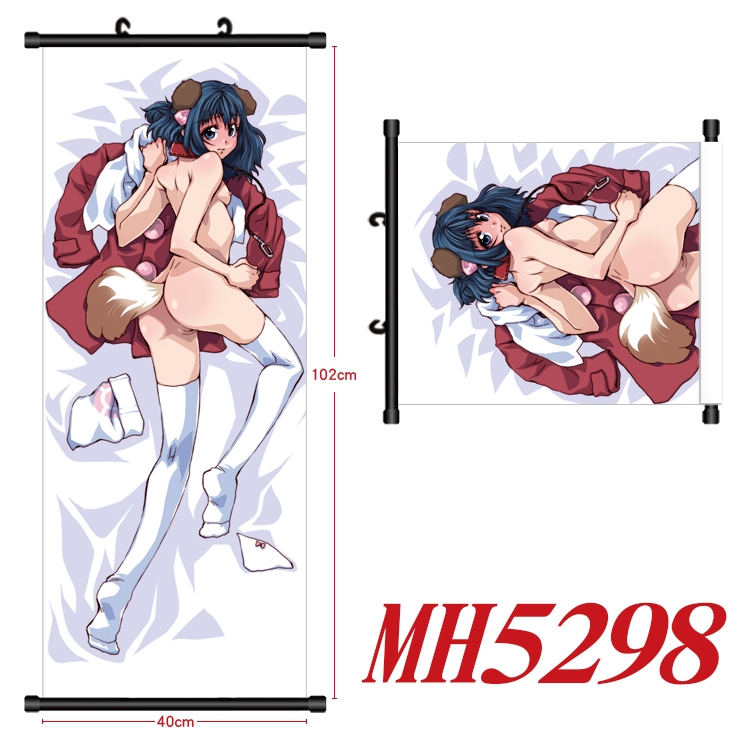 East Anime black Plastic rod Cloth painting Wall Scroll 40X102CM   MH5298