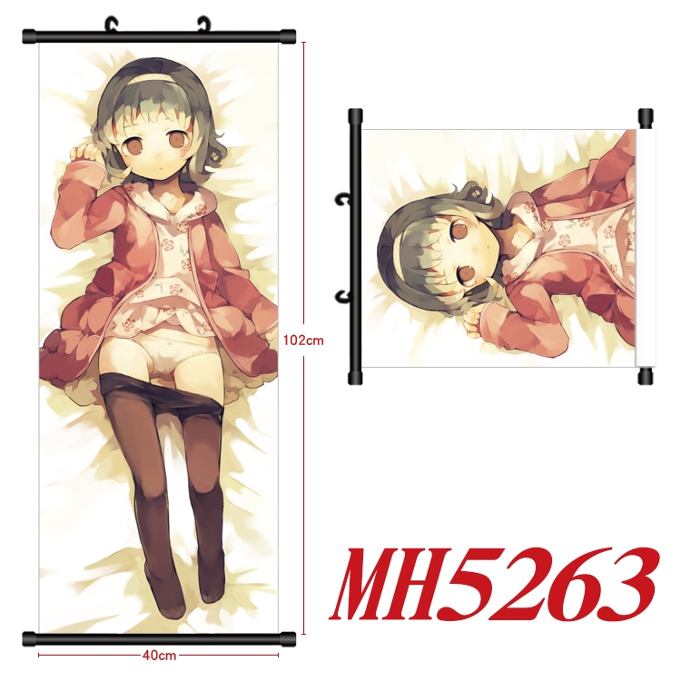 East Anime black Plastic rod Cloth painting Wall Scroll 40X102CM  MH5263