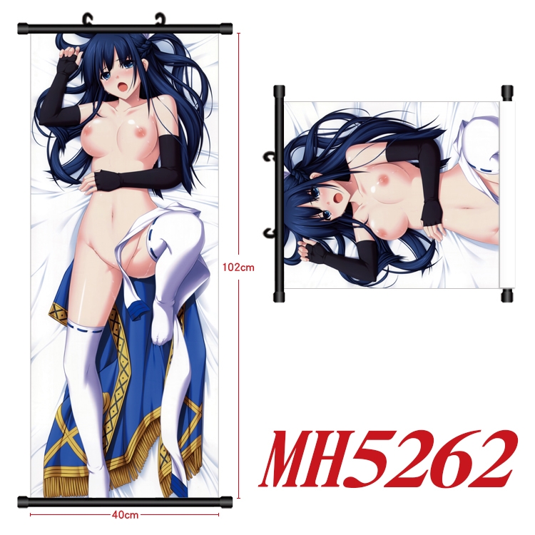 East Anime black Plastic rod Cloth painting Wall Scroll 40X102CM   MH5262