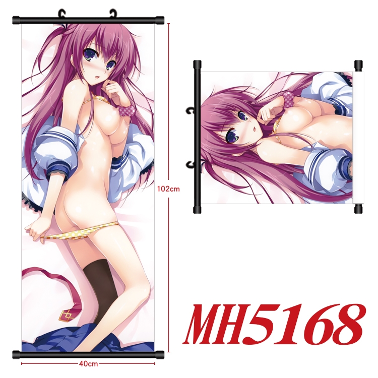 East Anime black Plastic rod Cloth painting Wall Scroll 40X102CM  MH5168