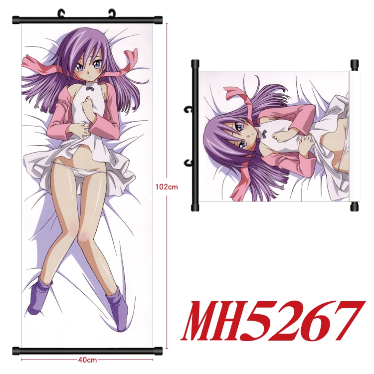 East Anime black Plastic rod Cloth painting Wall Scroll 40X102CM  MH5267